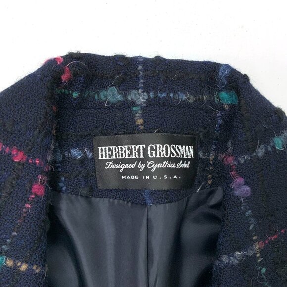 Vintage Herbert Grossman Rare Multi Color Rainbow Wool Tweed Blazer Sz 8-6 - Picture 3 of 16